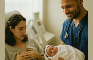Doctor delivers difficult labor to his ex-girlfriend, but freezes in horror when he sees the newborn baby