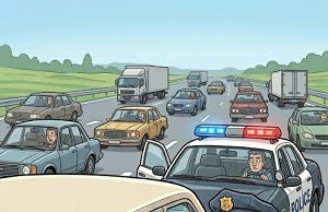 A man and his wife were traveling