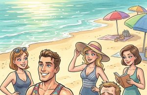 2 Men Walk Down The Beach But The Women Ogle One And Laugh At The Other