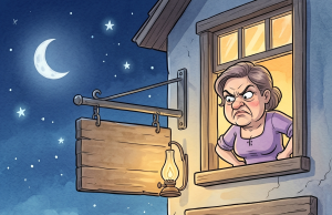 A homeless guy is travelling down a country lane,