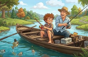 Little Johnny And His Father Went Fishing.