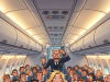 A blonde gets an opportunity to fly to a nearby country.