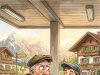 An elderly couple stops at a petrol station somewhere in Bavaria